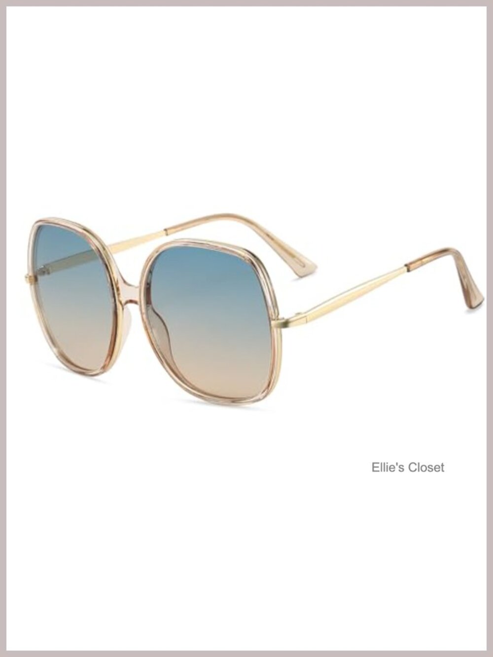Oversized Square Sunglasses UV400 Gradient Lenses Retro 70s Style Women